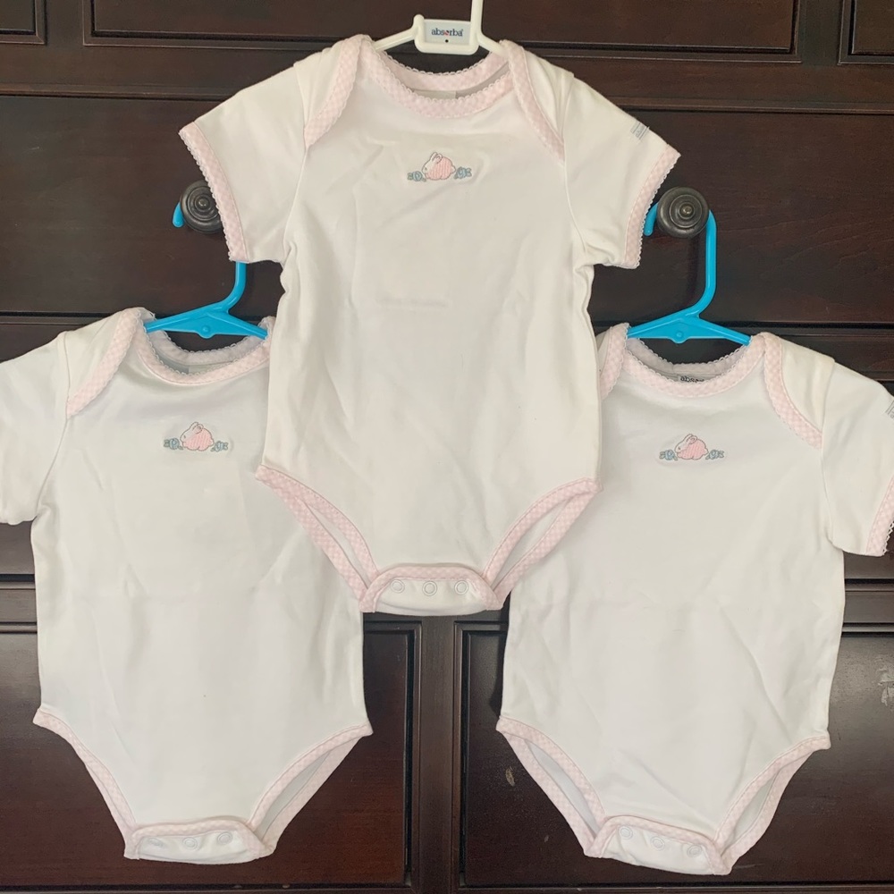 NWT Vintage Absorba Bunny Bodysuits Onesies 3-6M